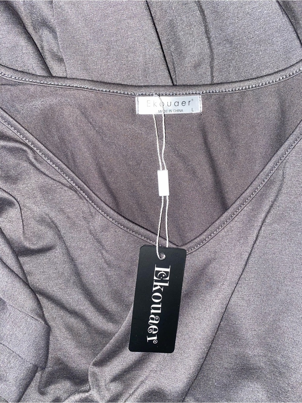 Ekouaer size Large dress/ lounge, charcoal grey with pockets - Picture 4 of 4